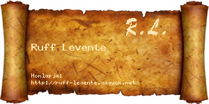 Ruff Levente névjegykártya